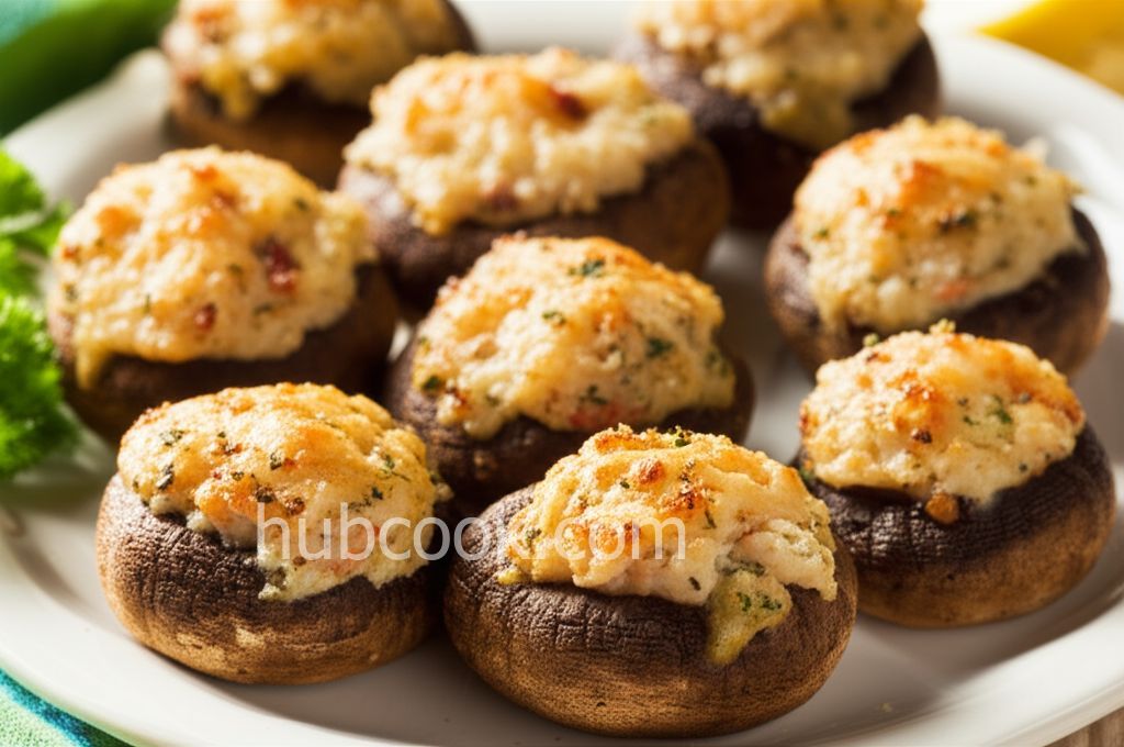 Crab and Lobster Stuffed Mushrooms