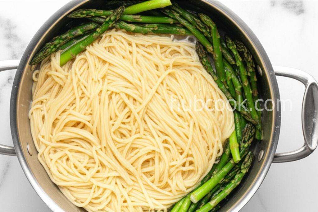 Creamy Ham and Asparagus Fettuccine