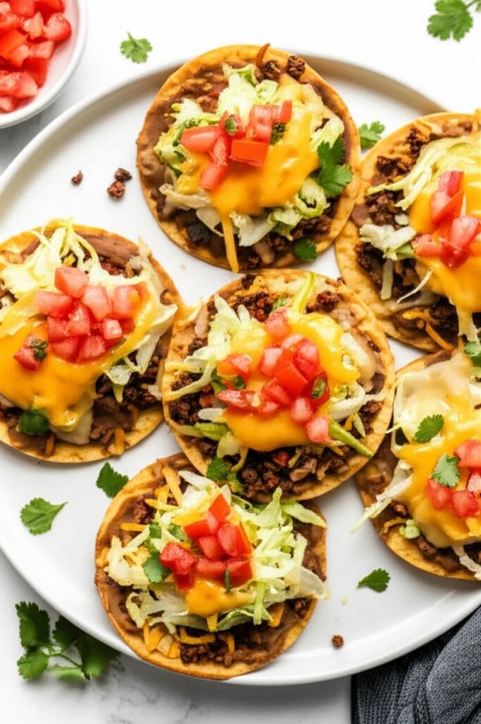 Crispy Oven Beef-and-Bean Tostadas