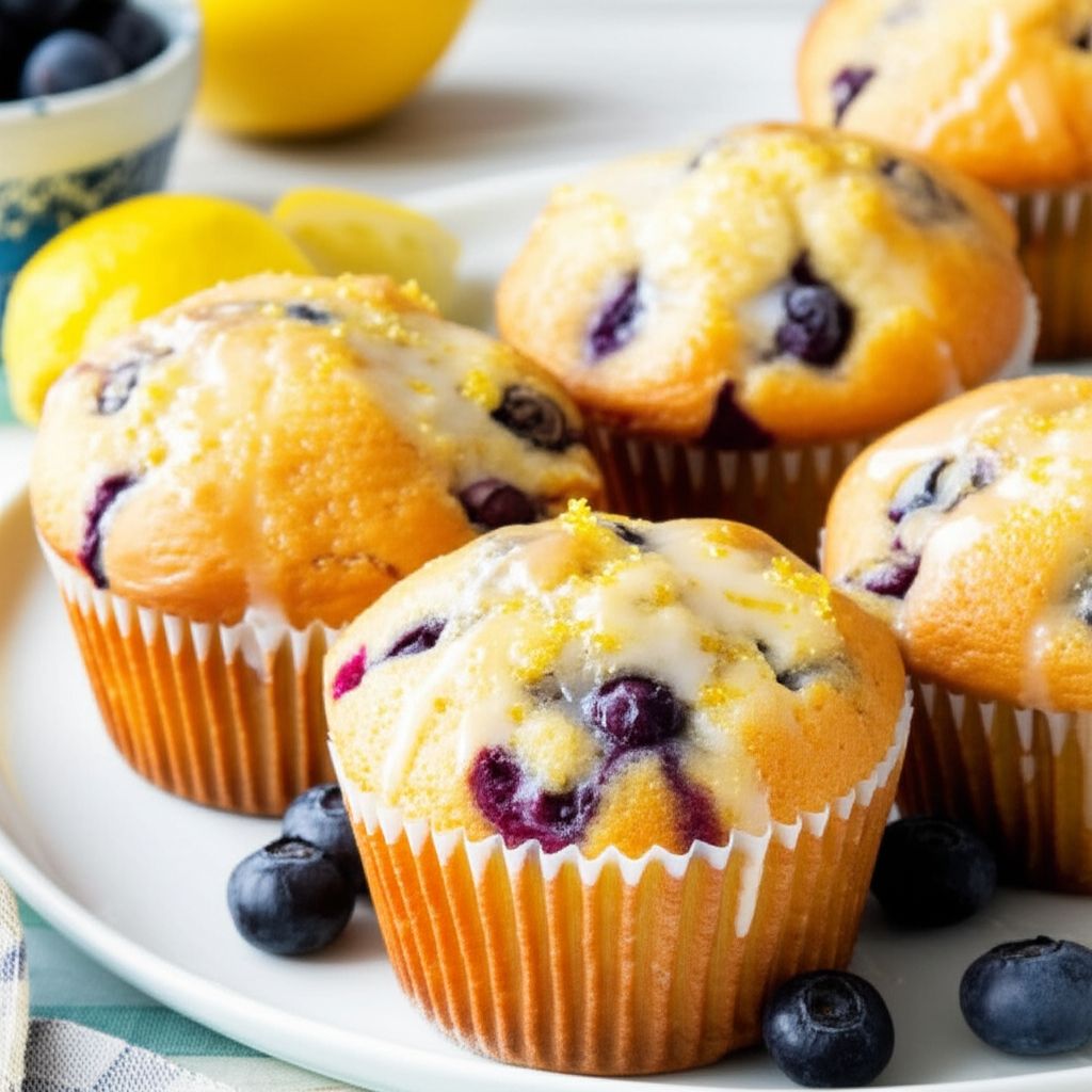 Lemon-Glazed Blueberry Cupcakes