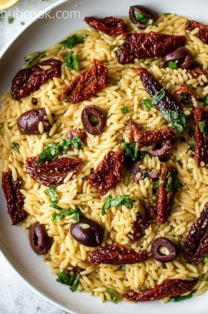 Orzo with Sun-Dried Tomatoes and Kalamata Olives