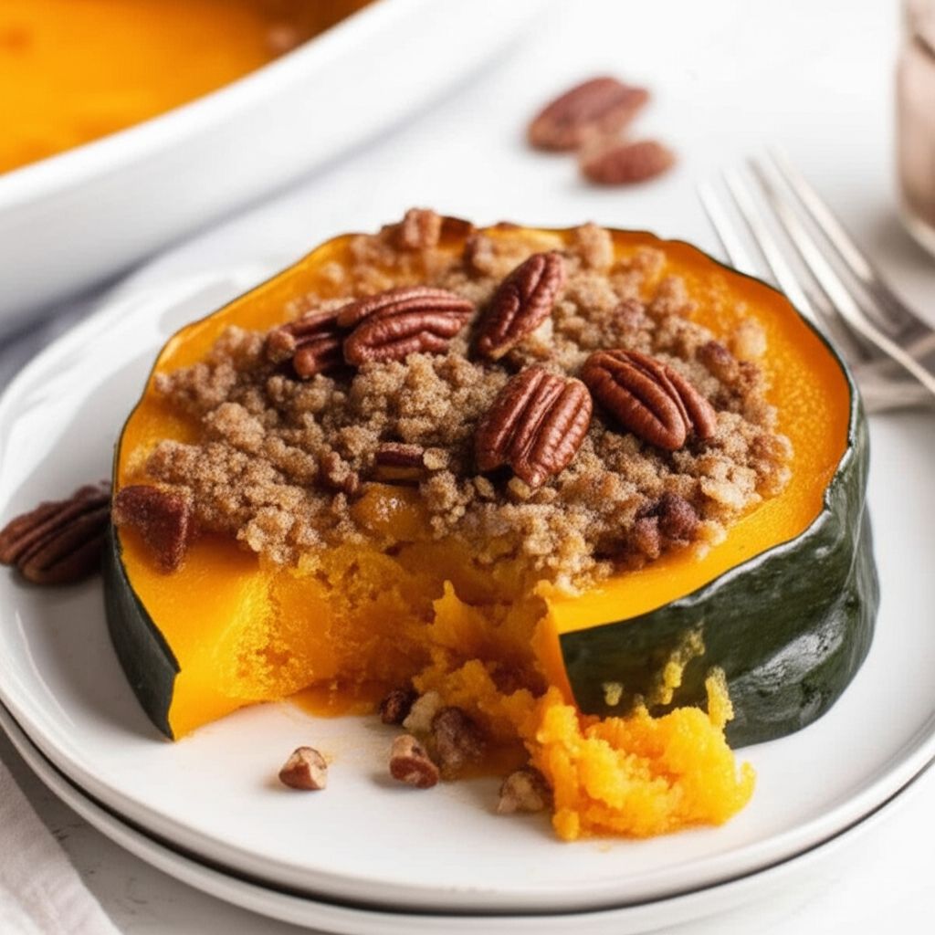 Squash Casserole with Crunchy Pecan Topping