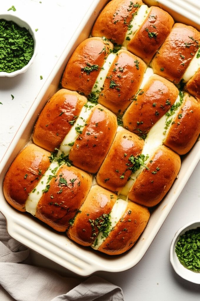 Cheesy Stuffed Garlic Hawaiian Rolls