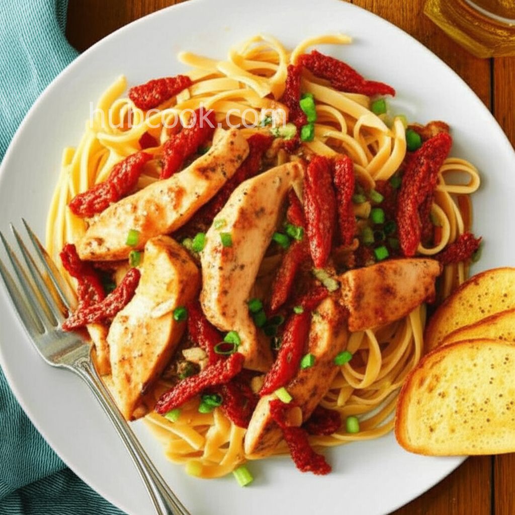 Easy Chicken Fettuccine with Sun-Dried Tomatoes