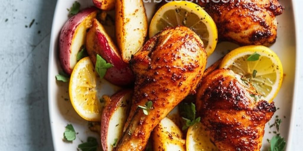 Pan Roasted Spanish-Lemon Drumsticks with Potatoes