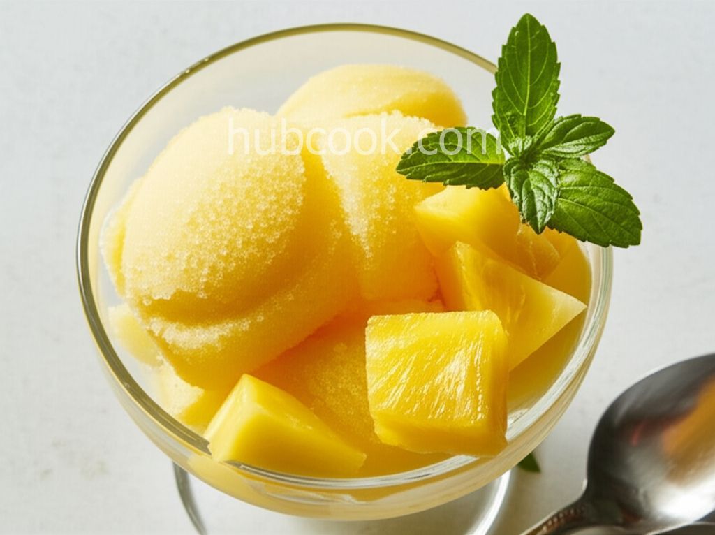 Pineapple and Basil Sorbet