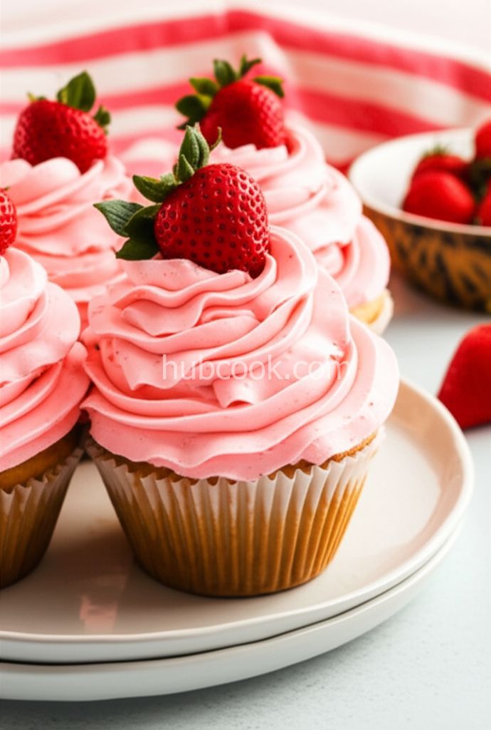 Really Real Strawberry Cupcakes