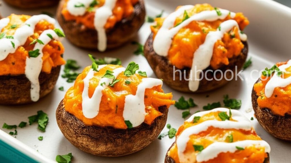 Buffalo Chicken Stuffed Mushrooms (Low-Carb)