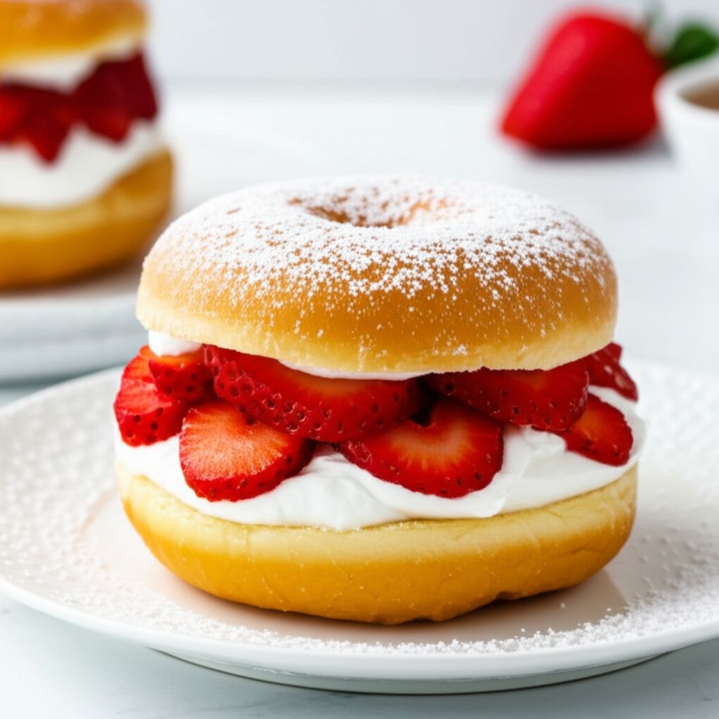Glazed Doughnut Strawberry Shortcake