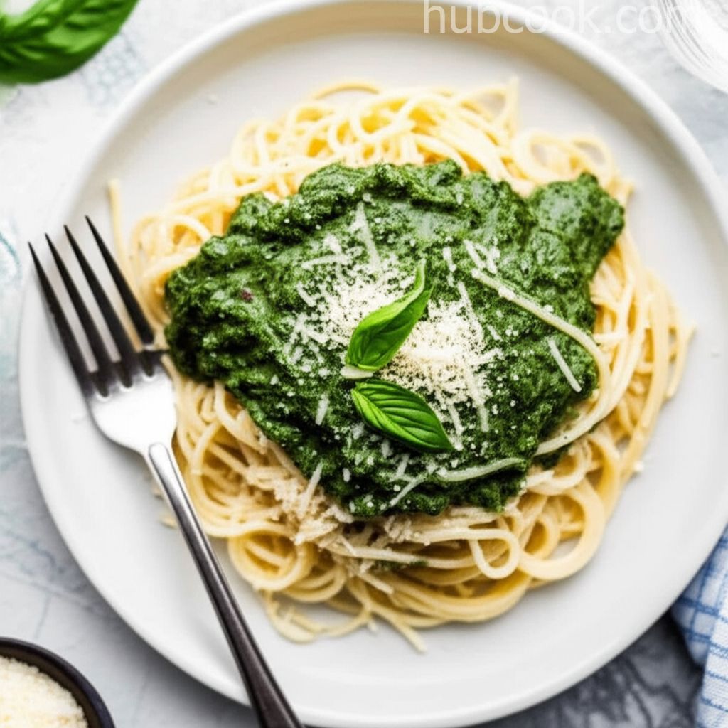 Quick Angel Hair with Basil Cream for One