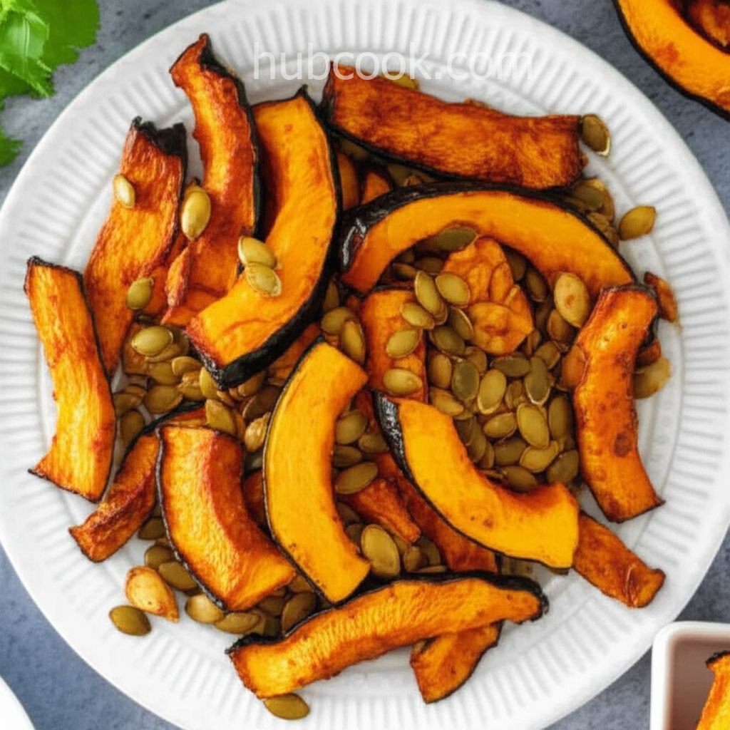 Roasted Winter Squash Seeds Buffalo Hot Wings-Style