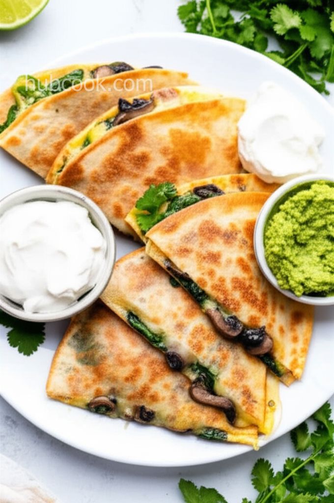 Spinach and Mushroom Quesadillas