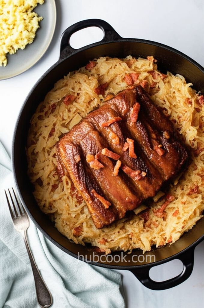 Dutch Oven Baby Back Ribs with Sauerkraut