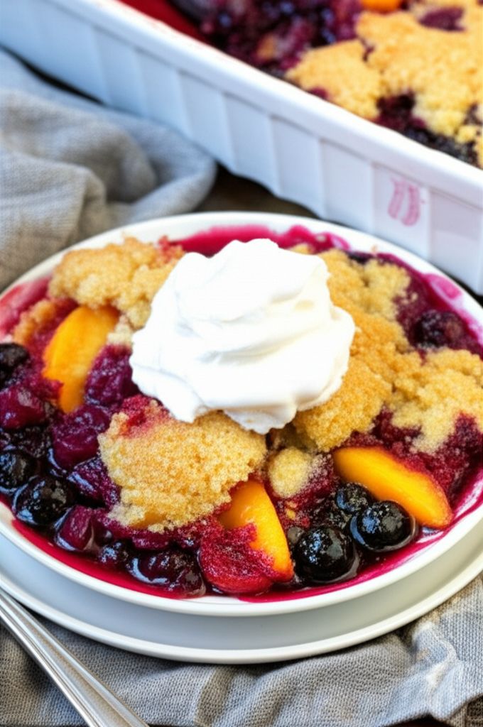 Huckleberry Peach Cobbler