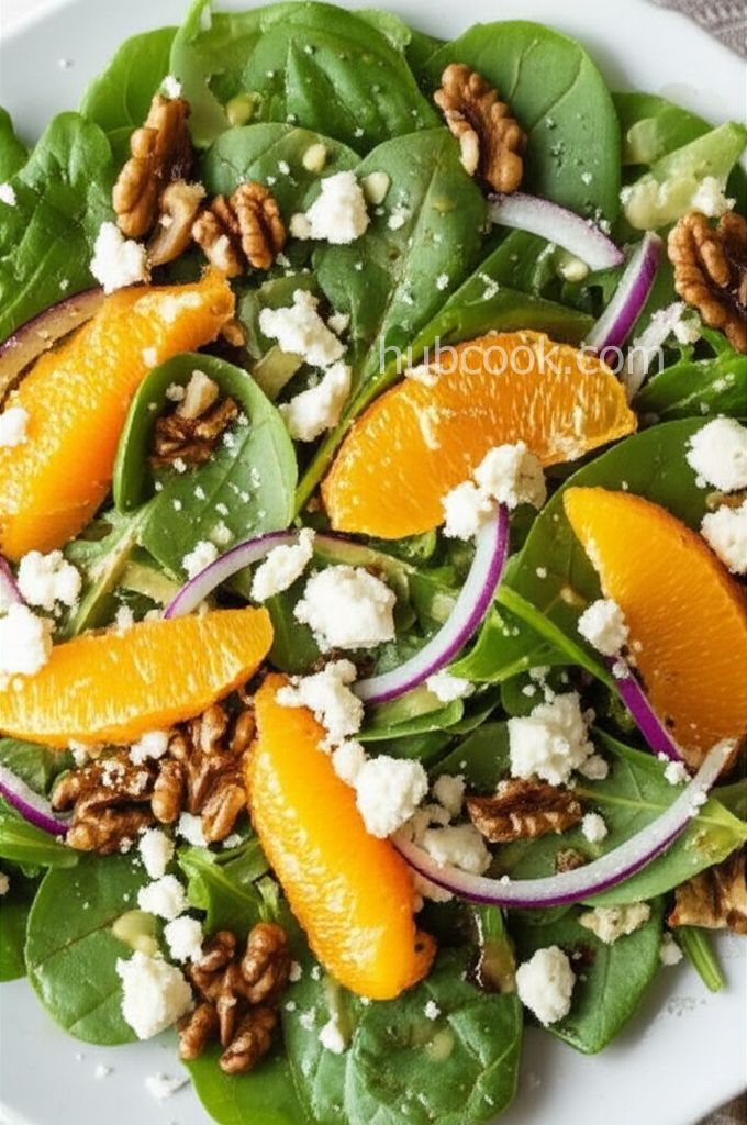 Orange, Walnut, Gorgonzola and Mixed Greens Salad with Fresh Citrus Vinaigrette