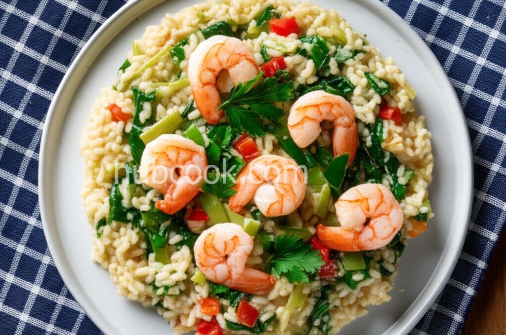 Shrimp, Leek and Spinach Risotto
