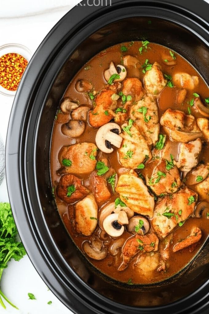 Slow Cooker Chicken and Mushroom Stew