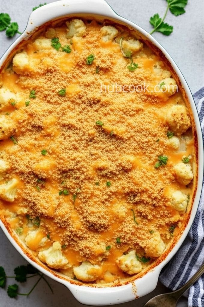 Three-Cheese Cauliflower Casserole