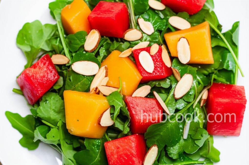 Watercress, Melon and Almond Salad