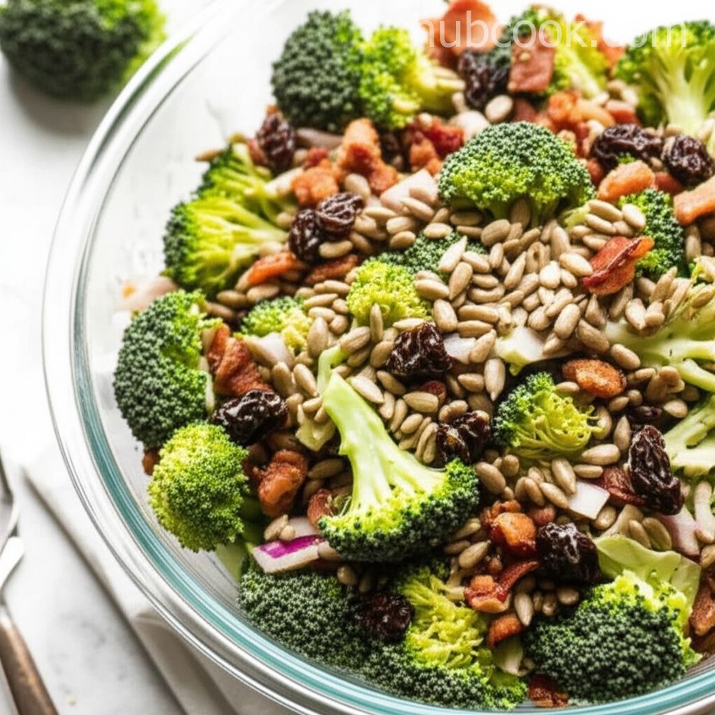 Bacon Broccoli Salad with Raisins and Sunflower Seeds
