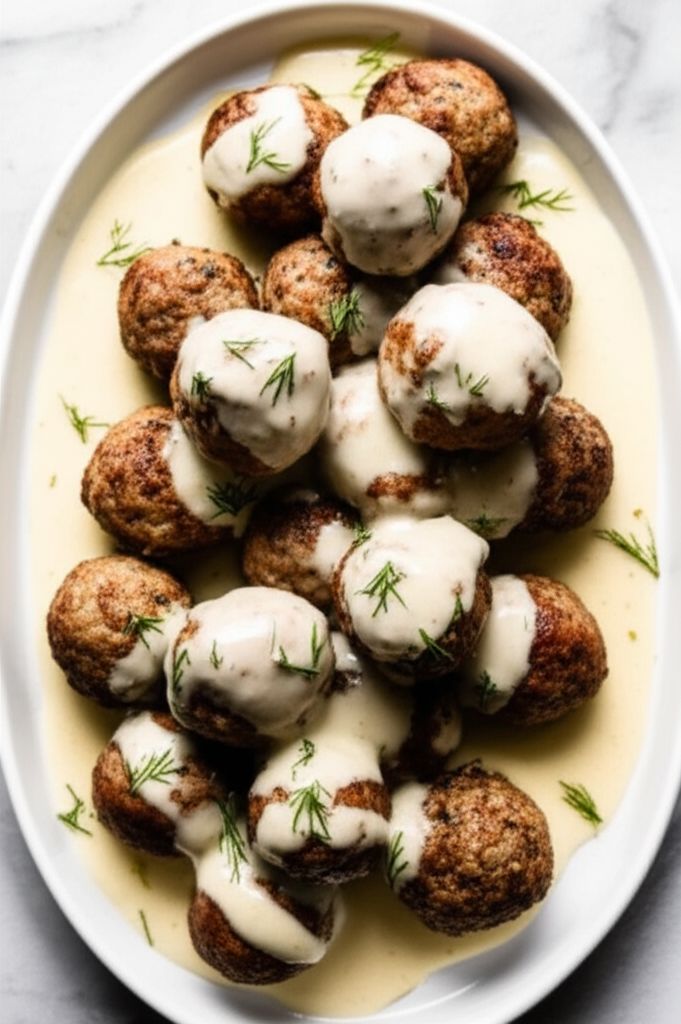Danish Meatballs with Dill Sauce