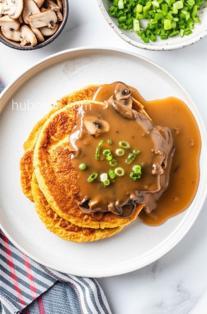 Egg Foo Yung with Mushroom Sauce