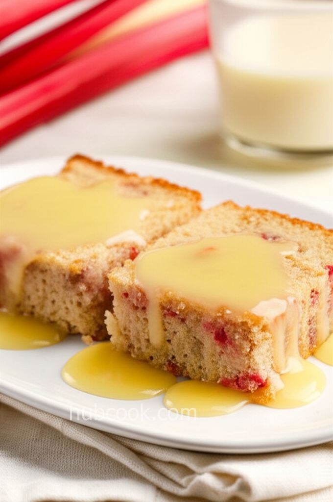 Rhubarb Spice Cake with Lemon Sauce