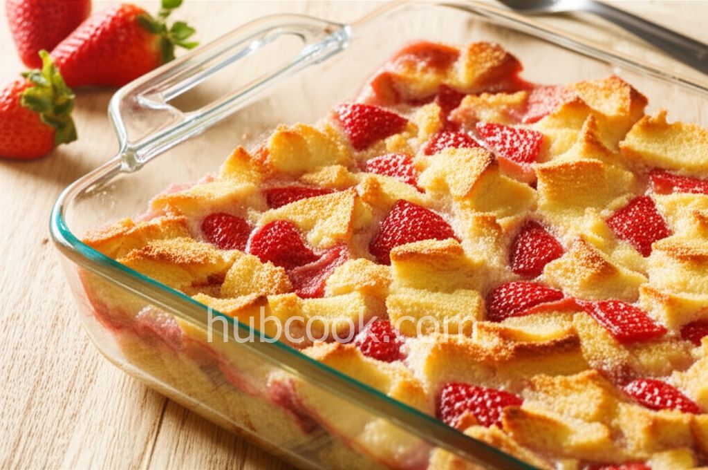 Strawberries and Cream Bread Pudding