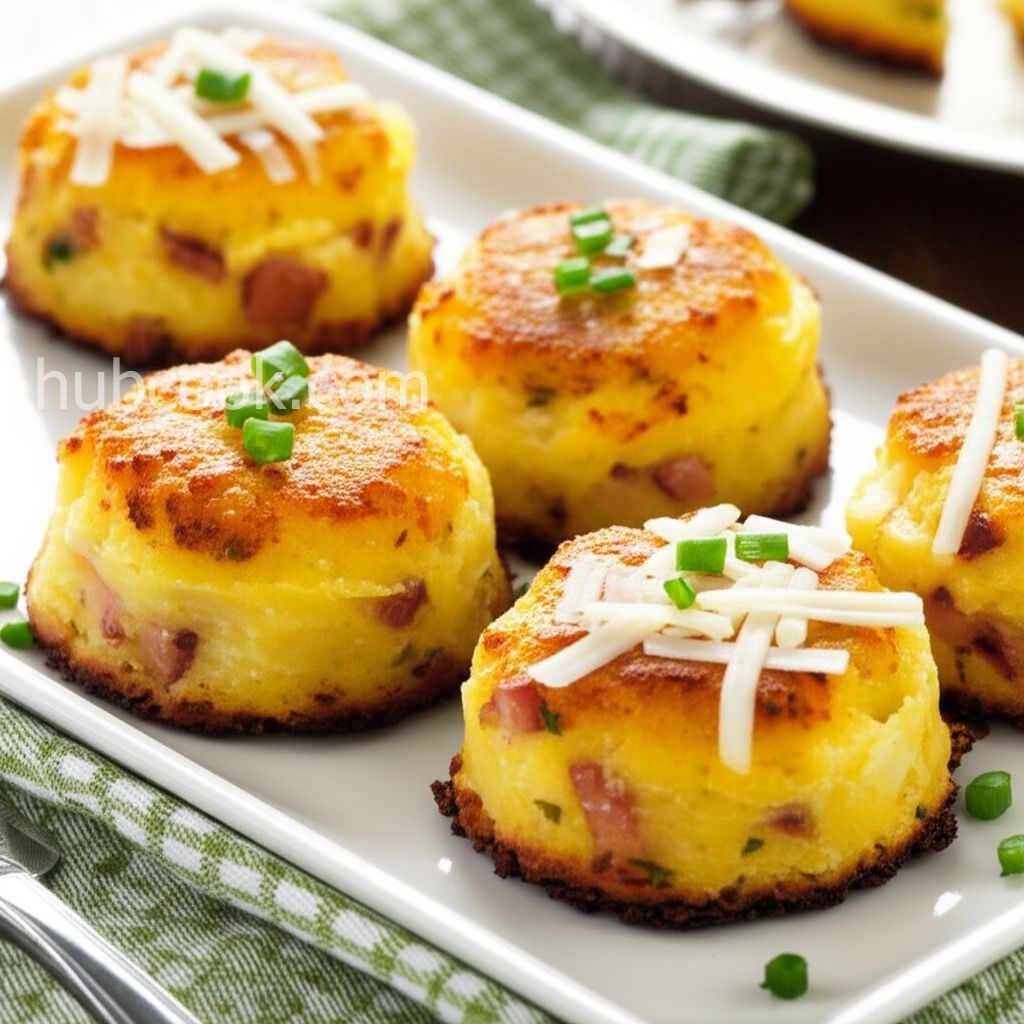 Baked Ham & Chive Mashed Potato Cakes