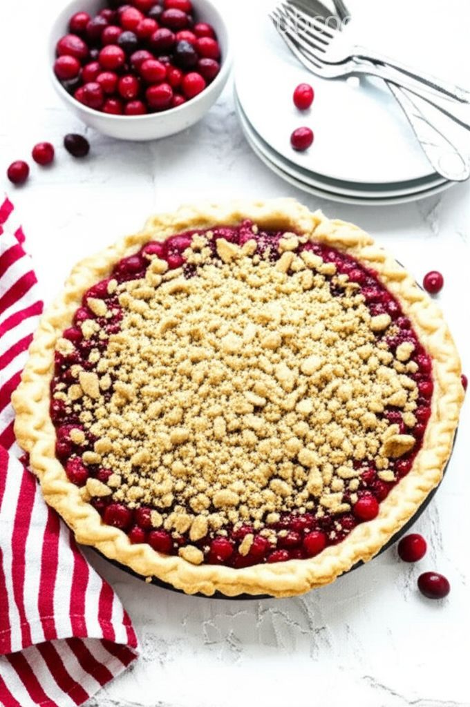Cranberry Streusel Pie