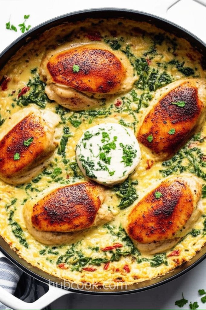 Creamy Chicken Boursin Orzo Bake
