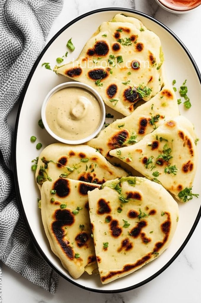 Green Onion Garlic Naan Bread