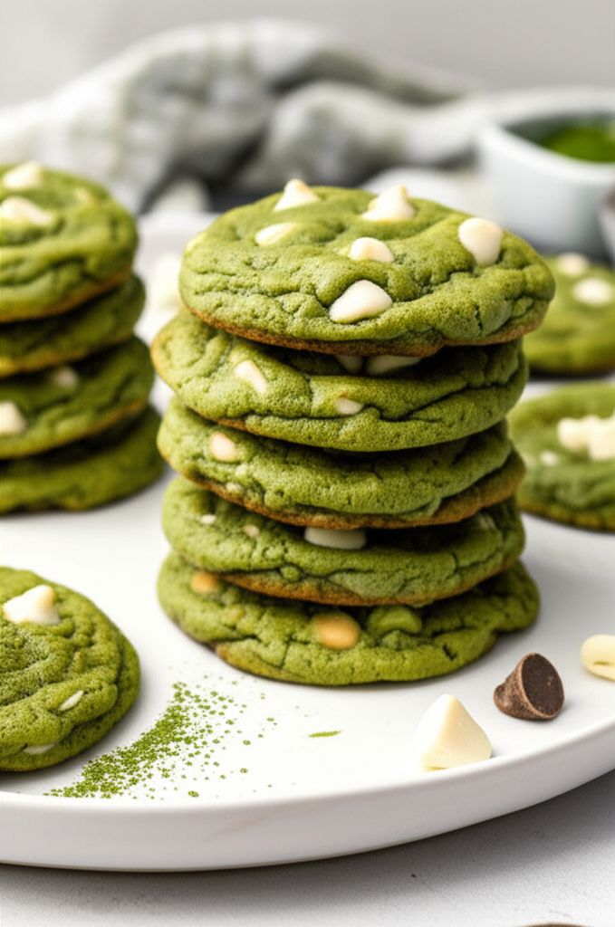 Matcha Green Tea Chocolate Chip Cookies