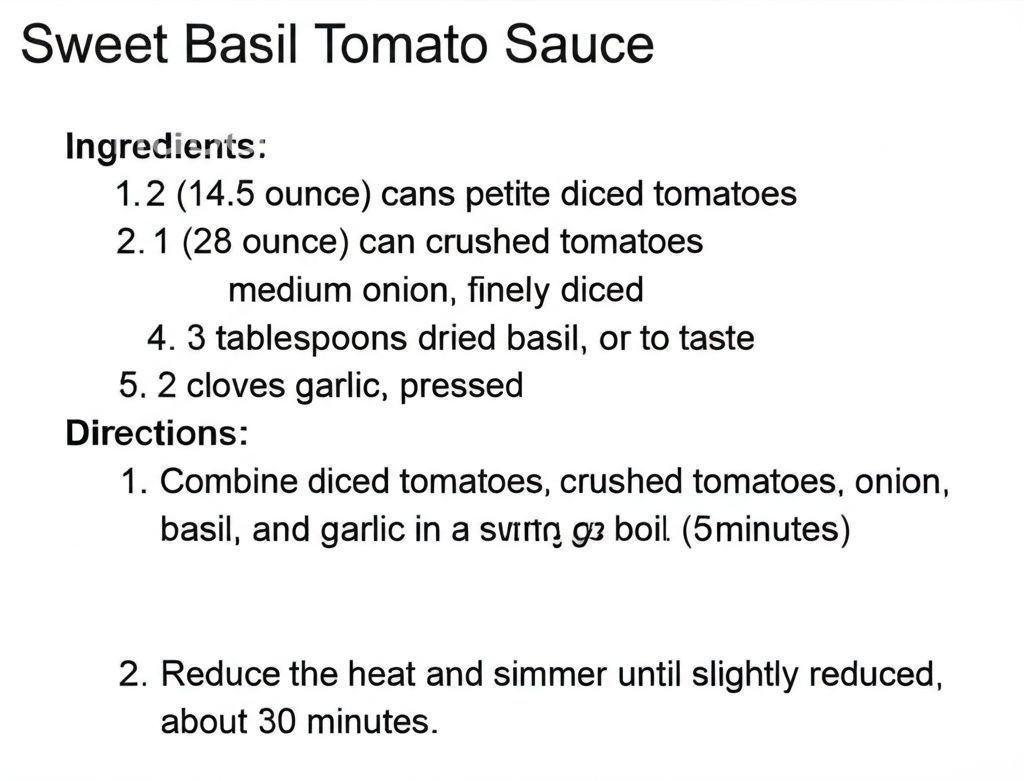 Sweet Basil Tomato Sauce