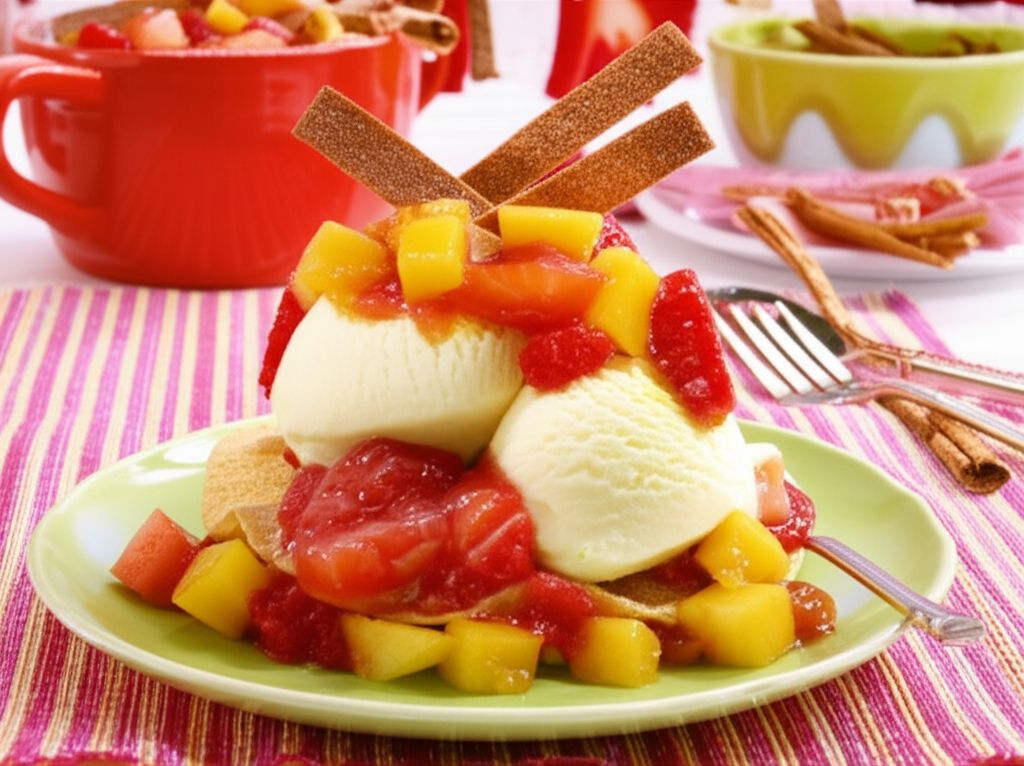 Tortilla Sundae With Minted Mango Salsa