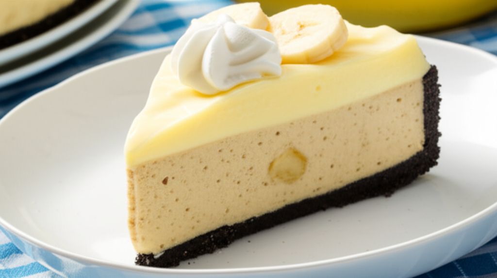 Banana Cheesecake with Banana Cream Pie Topping