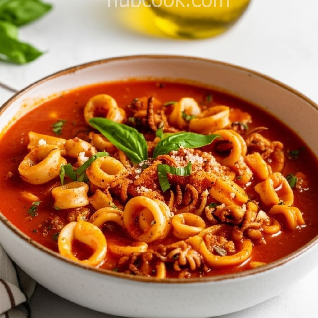 Calamari in Red Wine and Tomato Sauce