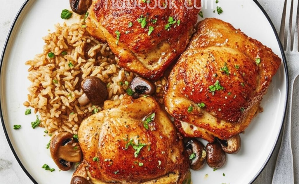 Creamy Garlic and Mushroom Chicken Thighs