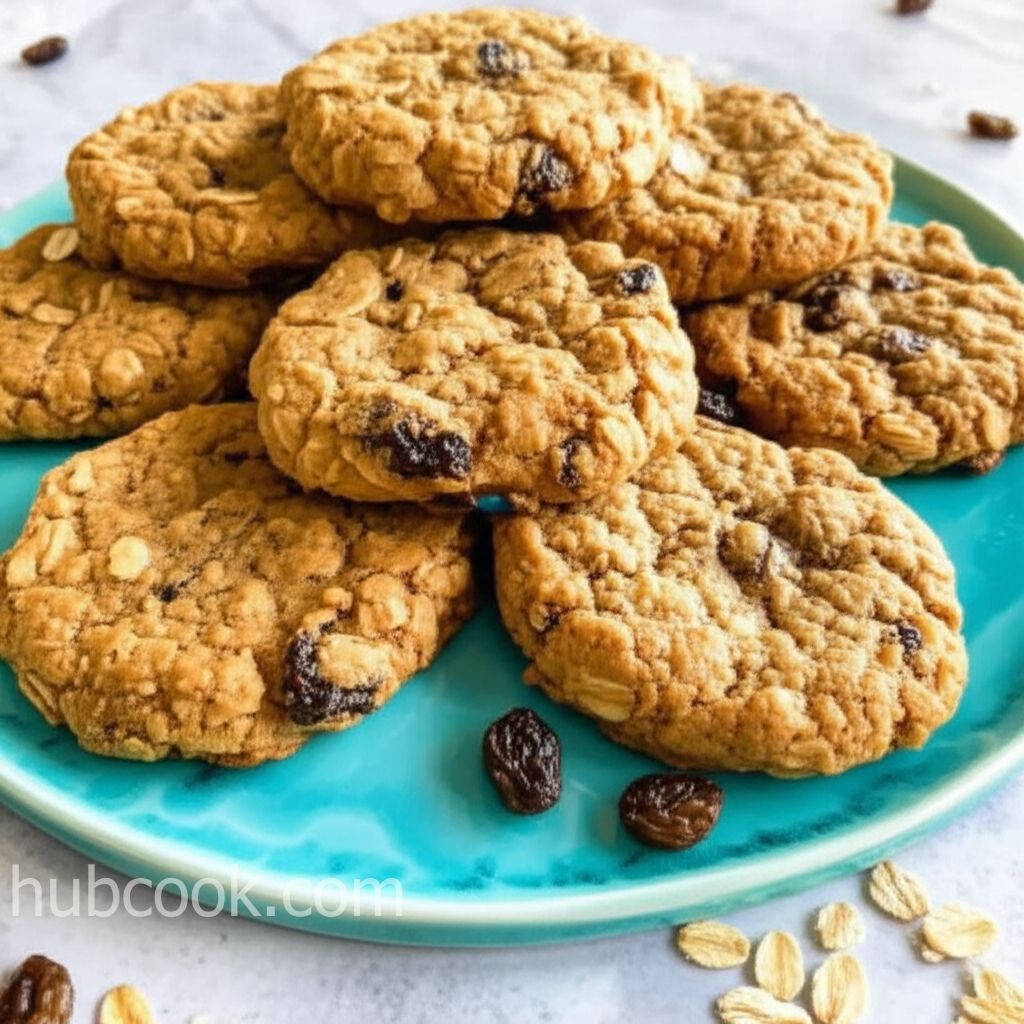 Crispy and Chewy Oatmeal Raisin Cookies
