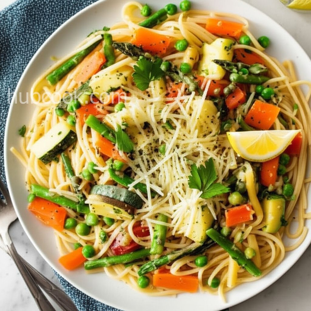Pasta Primavera with Lemon Caper Sauce