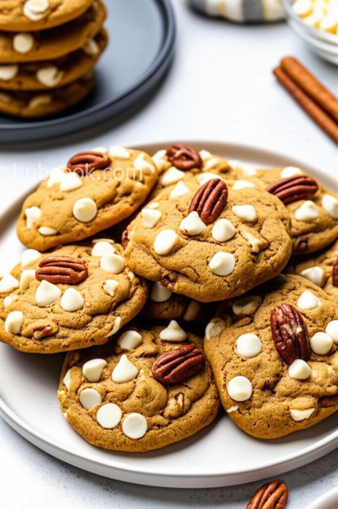 Pumpkin Pecan White Chocolate Cookies