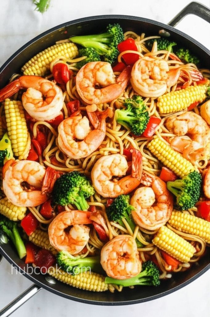 Shrimp Stir Fry With Egg Noodles