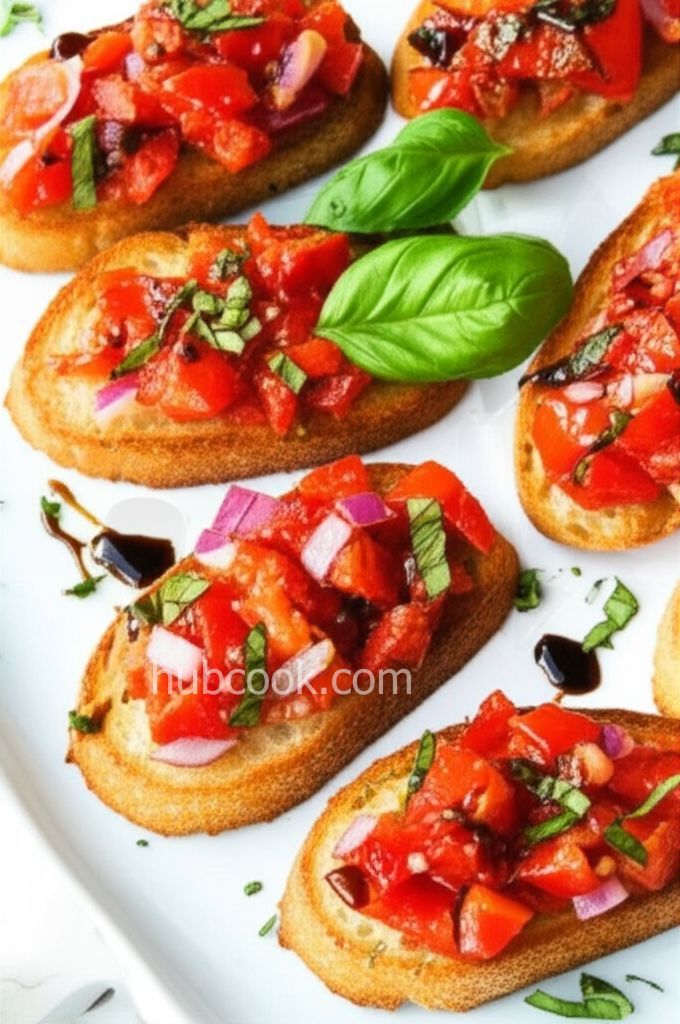Bruschetta with Roasted Sweet Red Peppers