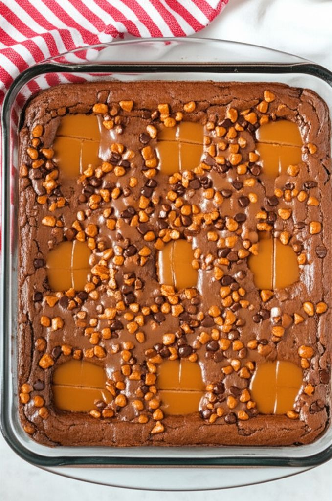 Caramel Pretzel Brownies