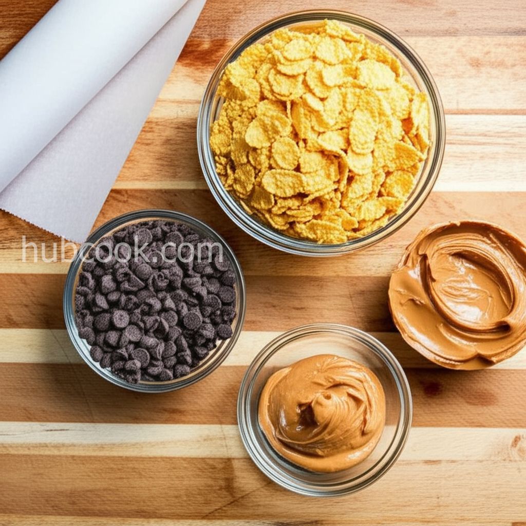 Chocolate Peanut Butter Cornflake Cookies