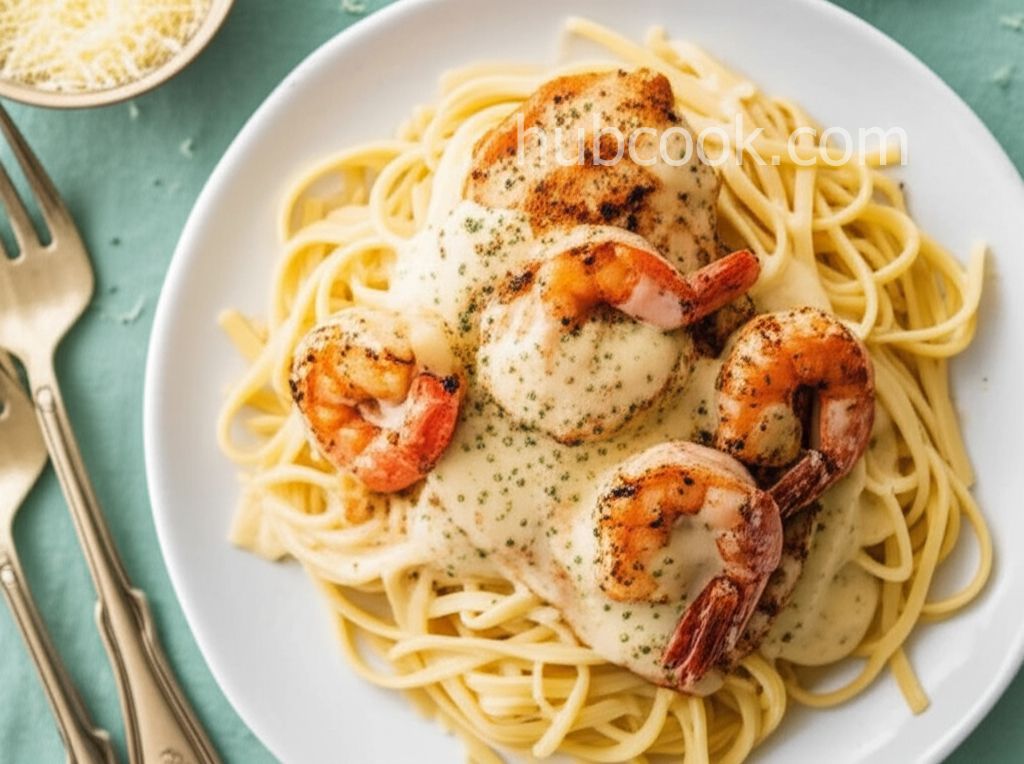 Grilled Shrimp and Chicken Pasta
