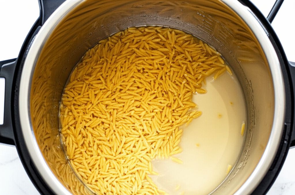 Instant Pot Spinach and Mushroom Orzo