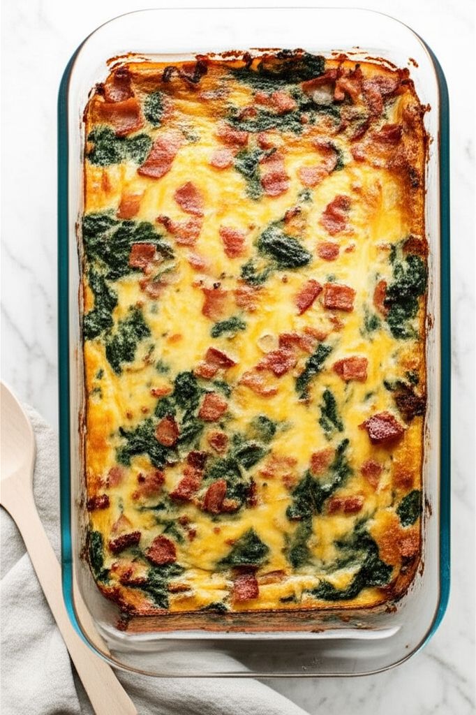 Spinach Bacon Egg Casserole