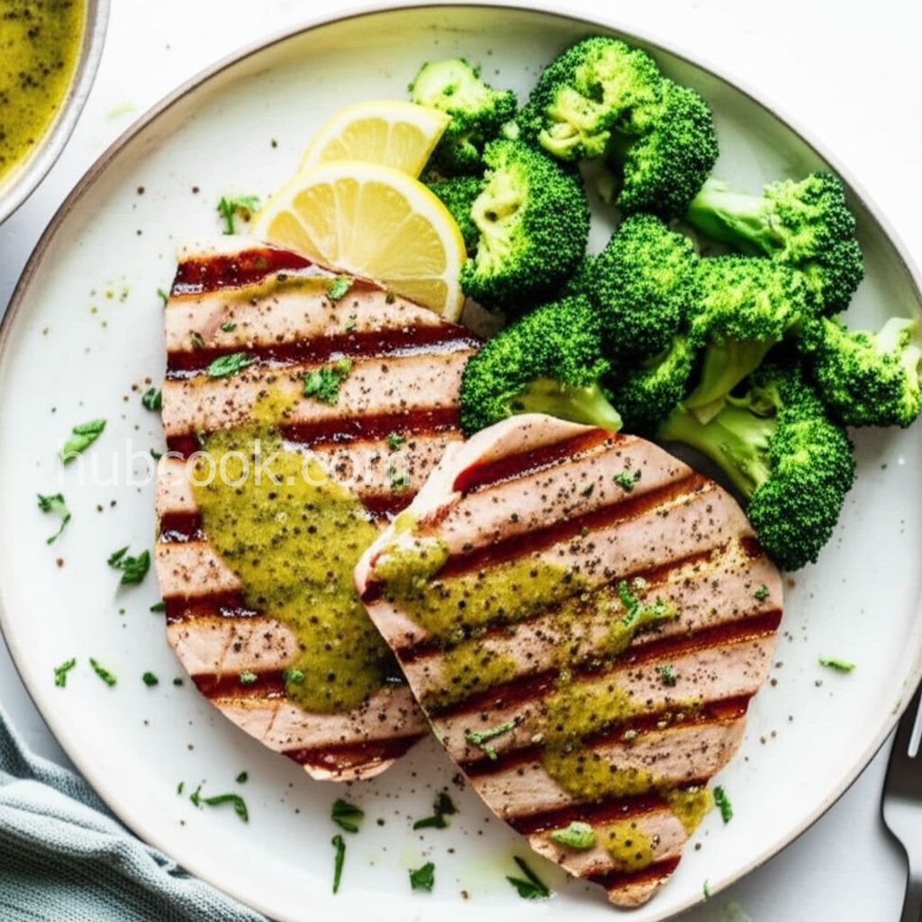 Grilled Tuna Steaks with Dill Sauce