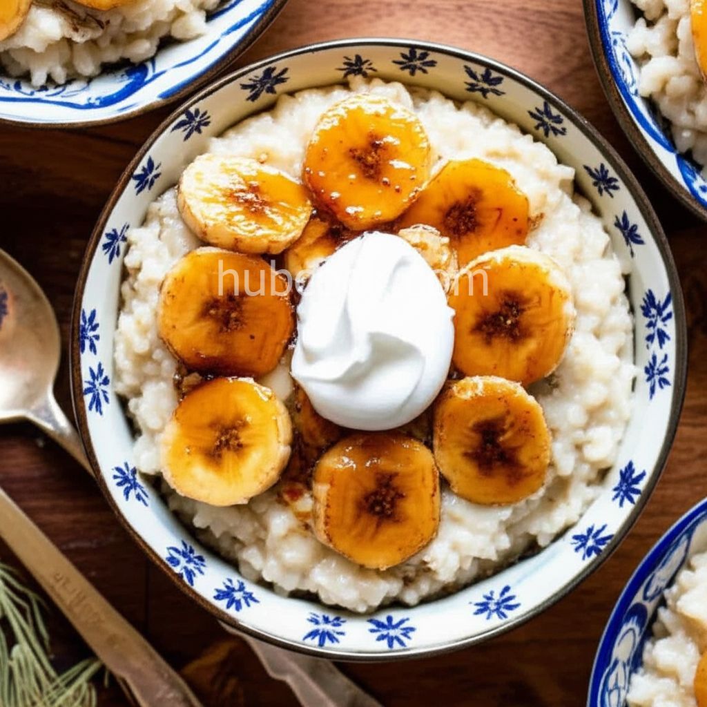 Japanese Banana Rice Pudding